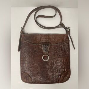 Jack Georges HORNBACK CROCO SERENA CROSSBODY BAG Brown